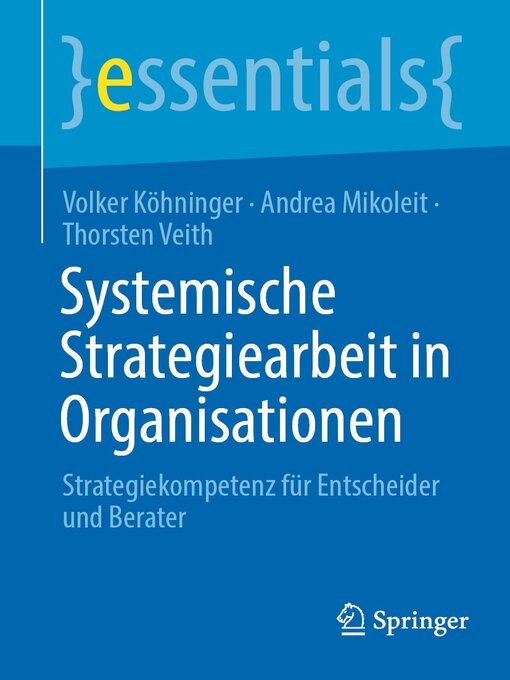 Title details for Systemische Strategiearbeit in Organisationen by Volker Köhninger - Available